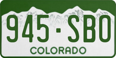 CO license plate 945SBO
