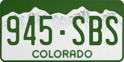 CO license plate 945SBS