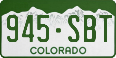 CO license plate 945SBT