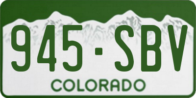 CO license plate 945SBV