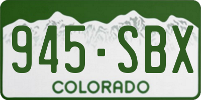 CO license plate 945SBX