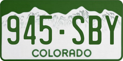 CO license plate 945SBY
