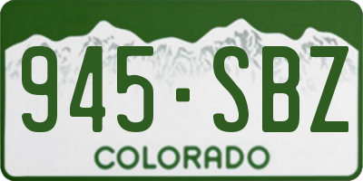 CO license plate 945SBZ