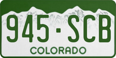 CO license plate 945SCB