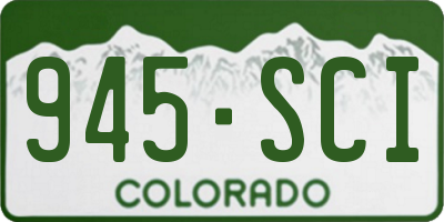 CO license plate 945SCI