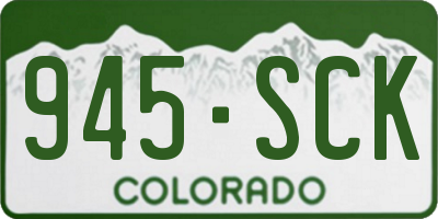 CO license plate 945SCK