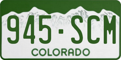 CO license plate 945SCM