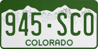 CO license plate 945SCO