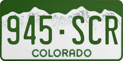 CO license plate 945SCR