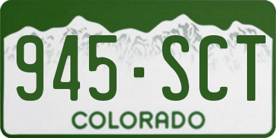 CO license plate 945SCT