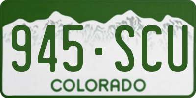 CO license plate 945SCU