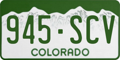 CO license plate 945SCV