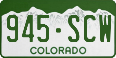 CO license plate 945SCW