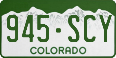 CO license plate 945SCY