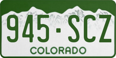CO license plate 945SCZ