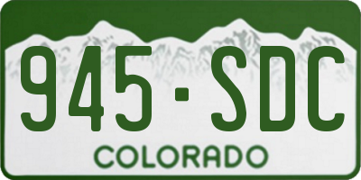 CO license plate 945SDC