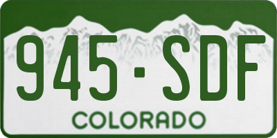 CO license plate 945SDF