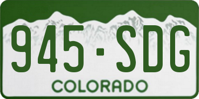 CO license plate 945SDG