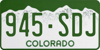 CO license plate 945SDJ