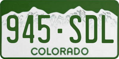CO license plate 945SDL