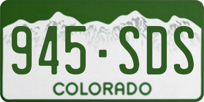 CO license plate 945SDS