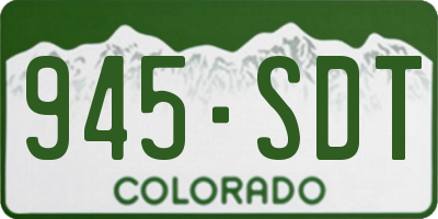 CO license plate 945SDT