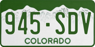 CO license plate 945SDV