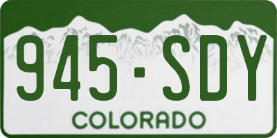 CO license plate 945SDY