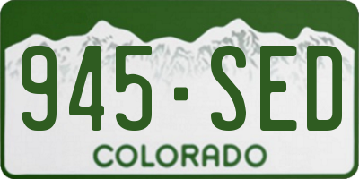 CO license plate 945SED