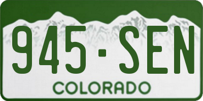 CO license plate 945SEN