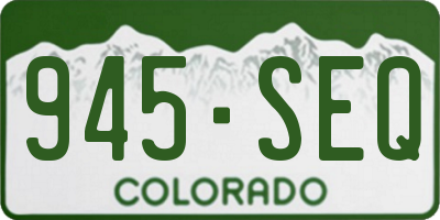 CO license plate 945SEQ