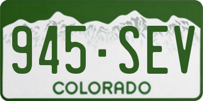 CO license plate 945SEV
