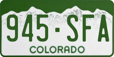 CO license plate 945SFA