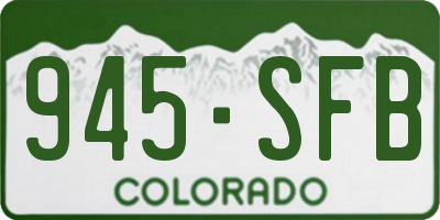 CO license plate 945SFB