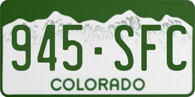 CO license plate 945SFC