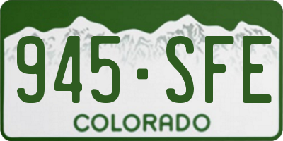 CO license plate 945SFE