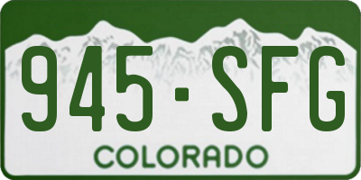 CO license plate 945SFG