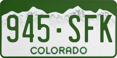 CO license plate 945SFK