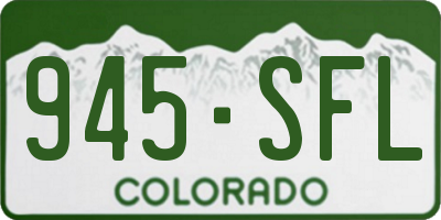 CO license plate 945SFL