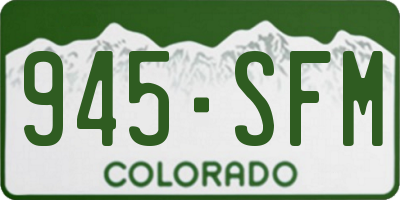 CO license plate 945SFM