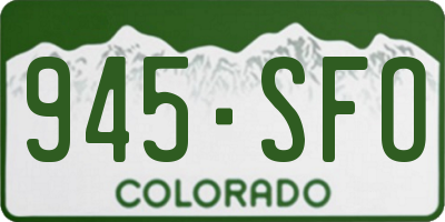 CO license plate 945SFO