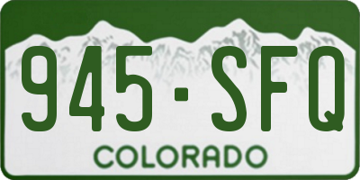 CO license plate 945SFQ