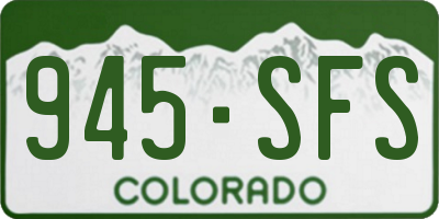 CO license plate 945SFS