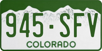 CO license plate 945SFV