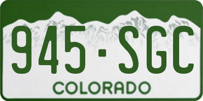 CO license plate 945SGC
