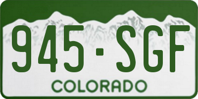 CO license plate 945SGF