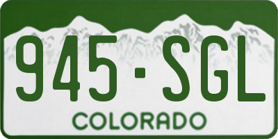 CO license plate 945SGL
