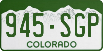 CO license plate 945SGP