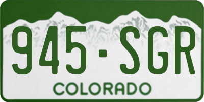 CO license plate 945SGR