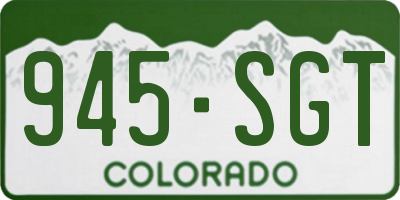 CO license plate 945SGT